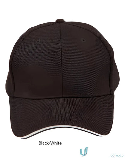 Black mesh safety cap with white trim, perfect for a winning spirit pique look