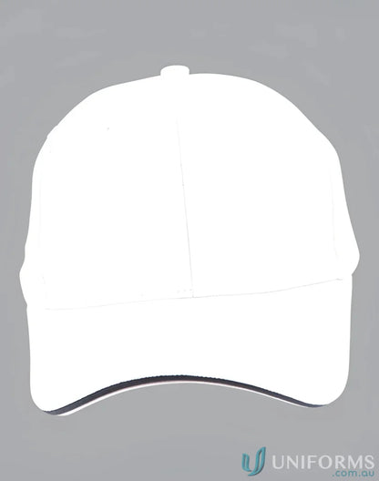 White baseball cap with mesh safety cap design showcasing winning spirit pique for a professional image