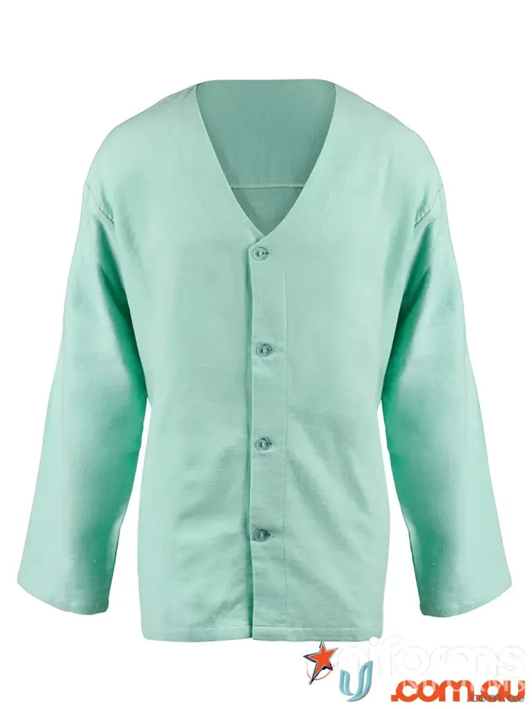 Light green V-neck cardigan for work uniforms, part of PJ Top 20 pcs/ctn