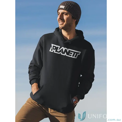 Black Planett Hike Hoodie made from ethically sourced Australian cotton 320gsm pullover