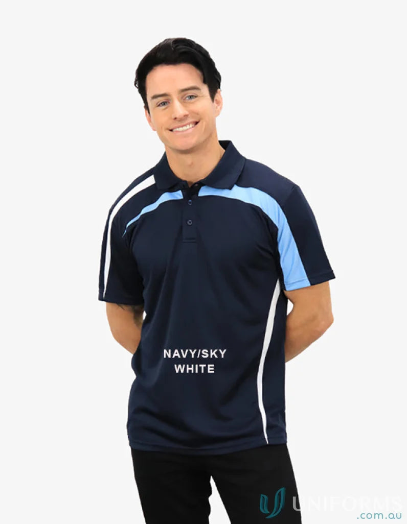 Planett Polo Navy and Sky Blue Shirt with CoolDry Moisture Management Technology
