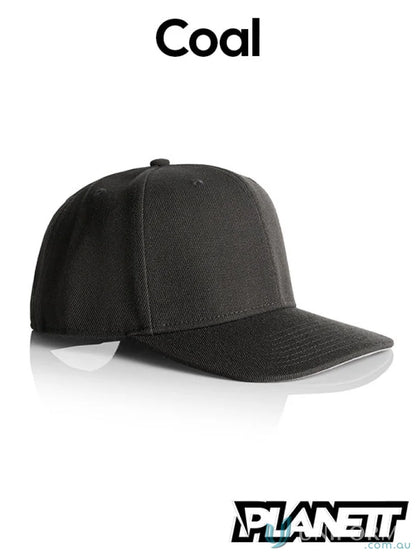 Coal-colored Planett Stock Cap high profile snapback with flat peak design for style