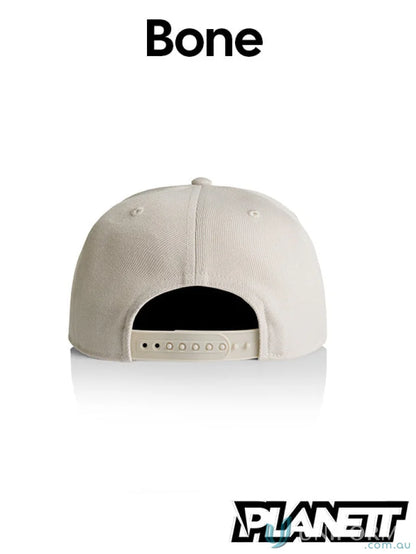 Bone-colored Planett Stock Cap high profile snapback with flat peak cap style