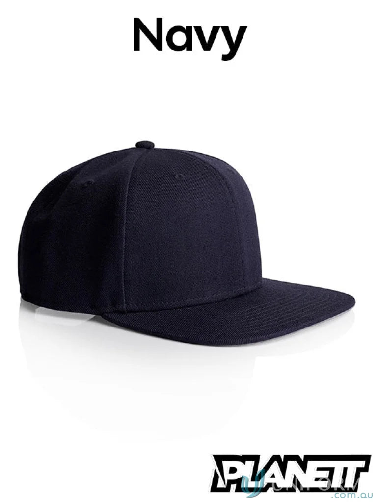 Navy blue flat peak cap high profile snapback for a stylish look