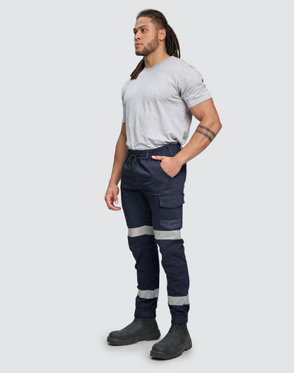 PLANETT Taped Cotton Stretch Cuffed Work Pants