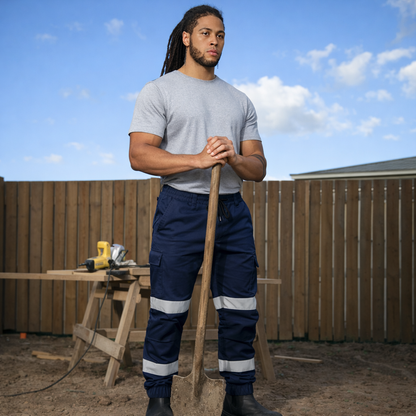 PLANETT Taped Cotton Stretch Cuffed Work Pants