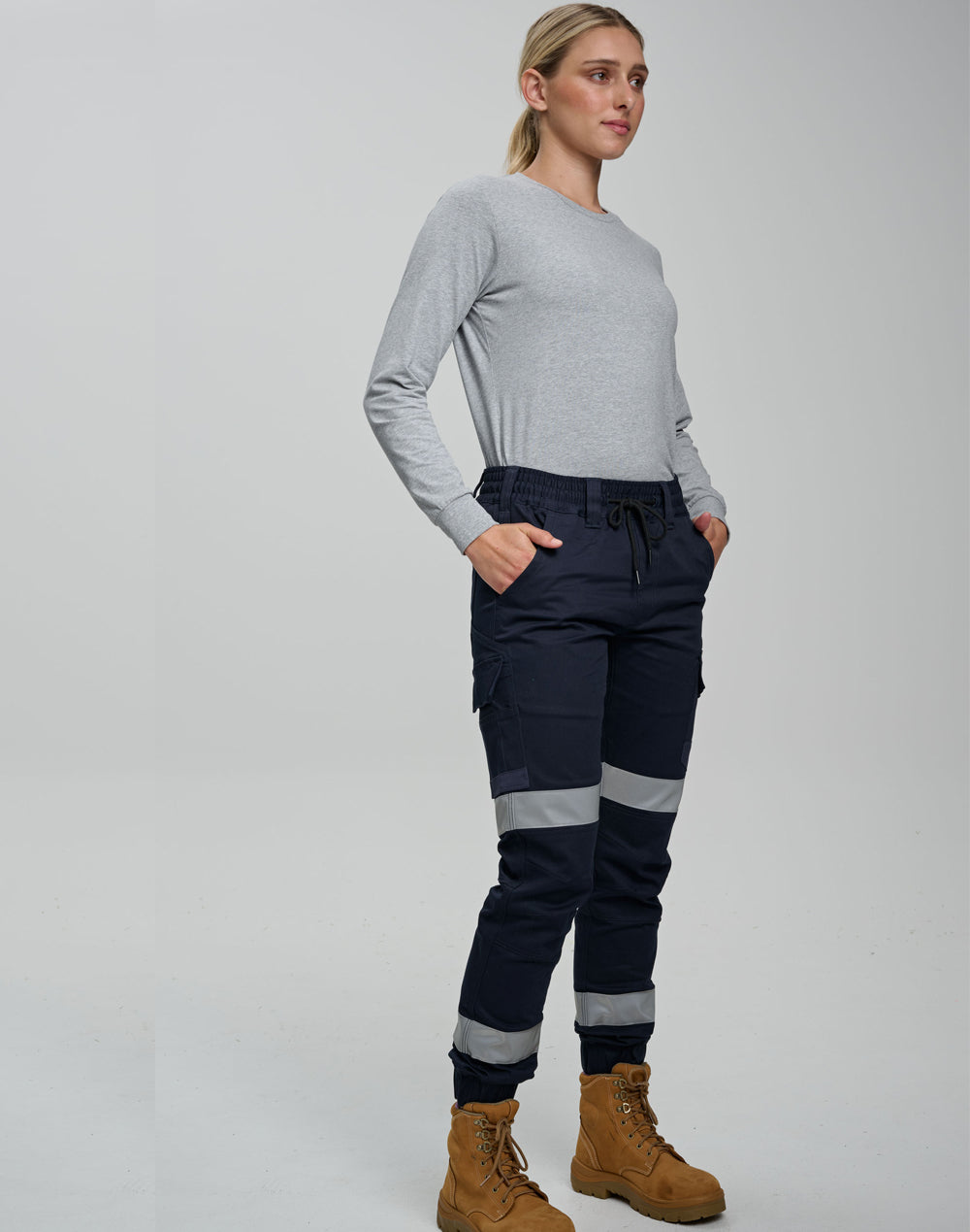 PLANETT Taped Cotton Stretch Cuffed Work Pants