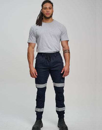 PLANETT Taped Cotton Stretch Cuffed Work Pants