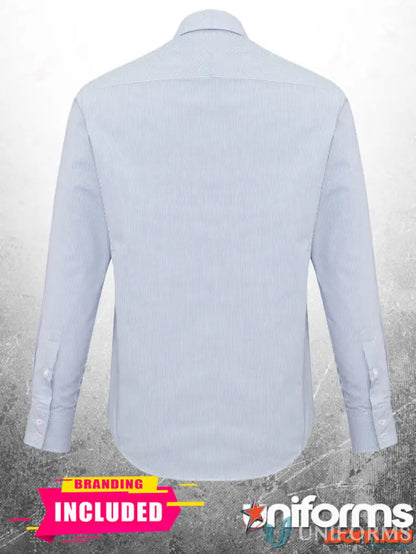 Light blue long-sleeved dress shirt perfect as a work uniform for Men in Plumbers Choice (EMB)