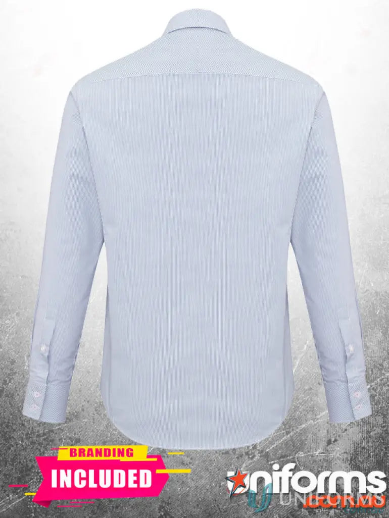 Light blue long-sleeved dress shirt perfect as a work uniform for Men in Plumbers Choice (EMB)