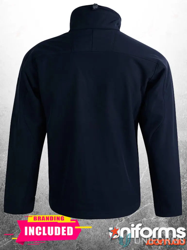 Navy blue softshell jacket from Plumbers Choice EMB workwear and uniforms collection