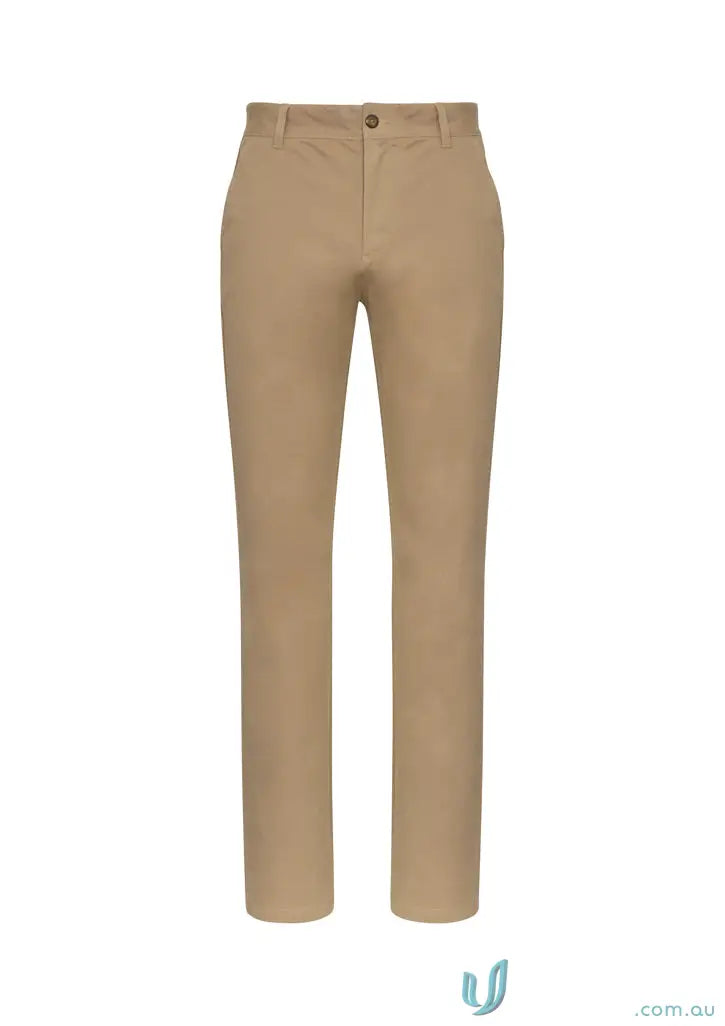 Khaki-colored IOP Stretch Chino Pants from Biz Collection Lawson BS724M