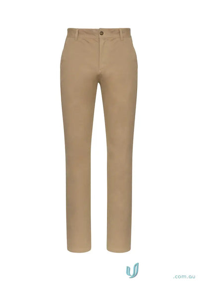 Plumbers Choice BS724M khaki chino pants with tailored fit work uniform straight-leg cut