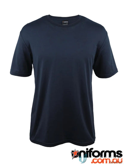 Navy blue Podium Stretch Tee made with Podium Cool™ moisture-wicking fabric for comfort