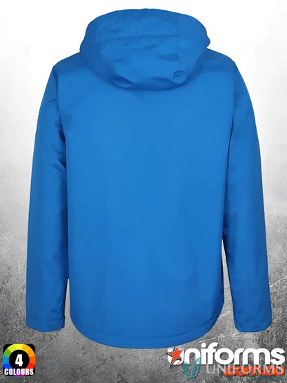 Blue hooded Podium Tech Jacket from JB’s Podium Tech keeps you warm and stylish
