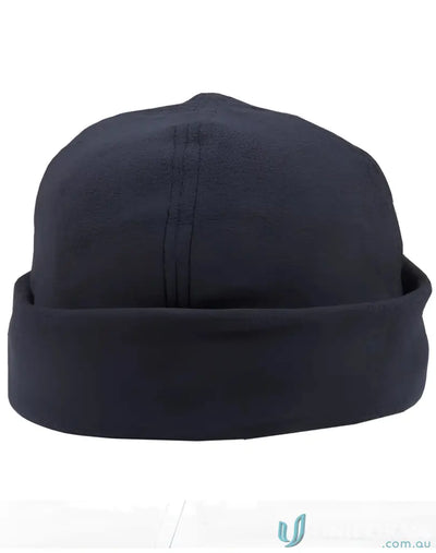 Dark blue Winning Spirit Polar Fleece Beanie made from high-quality polar fleece for warmth