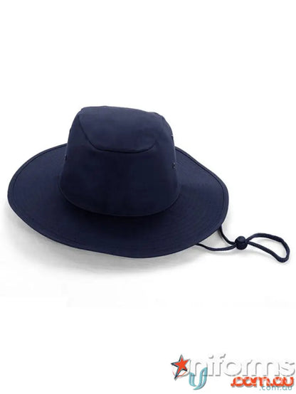 Navy cotton slouch hat with chin strap, perfect sun protection sun hat