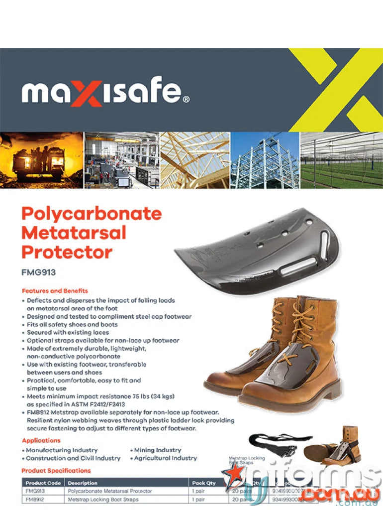 Polycarbonate workwear foot protector guard for secure guard in uniforms and boots