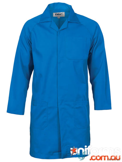 Blue long-sleeved dust coat, perfect workwear for lab uniforms and research jobs