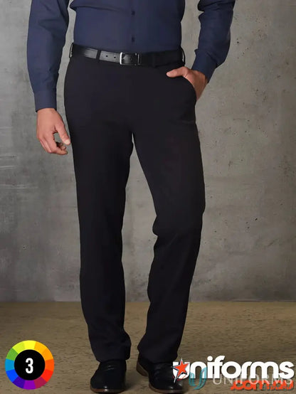Black PolyViscose Stretch Pants with flexi waist ideal for workwear and uniforms