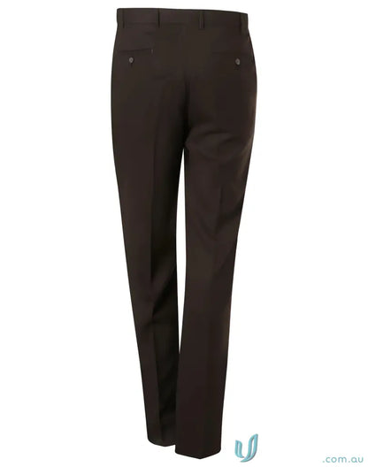 Brown PolyViscose Stretch Pants with flexi waist for uniforms and workwear comfort