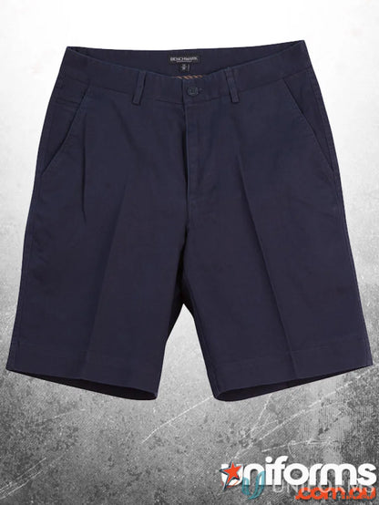 Navy blue pleated shorts from PORTERS Chino Shorts collection, stylish porters chino shorts