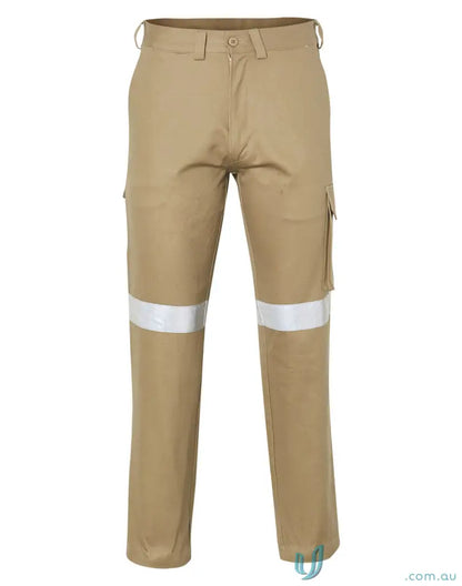 Pre-shrunk drill pants with reflective strips and cargo pockets, built tough work trousers