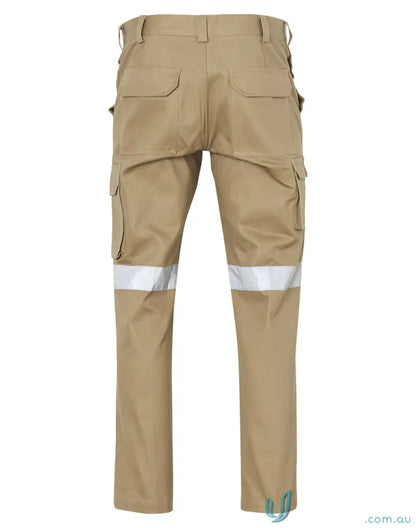 Pre Shrunk Drill Pants with reflective stripes and multiple pockets built tough