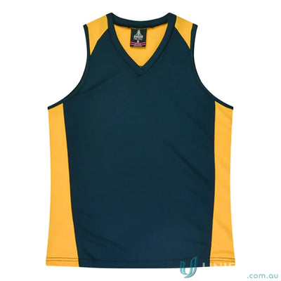Premier Singlet sleeveless athletic jersey with fabric neck bind for ultimate comfort