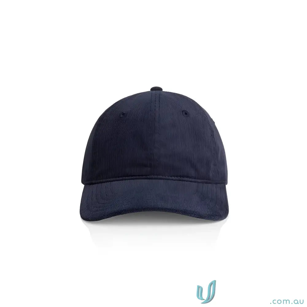 Plain navy blue cotton 16-wale partridge Premium Access Cord Cap with adjustable fastener