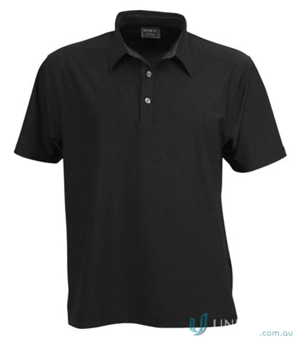 Black short-sleeved polo shirt from Premium Argent Polo, perfect for uniforms and workwear