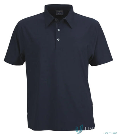 Navy blue Polo shirt with style features ideal for uniforms and workwear at Premium Argent Polo