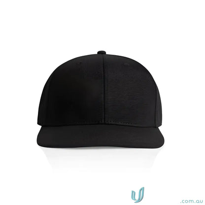 Black premium AS Colour stock canvas cap with textured fabric and tonal under-peak lining