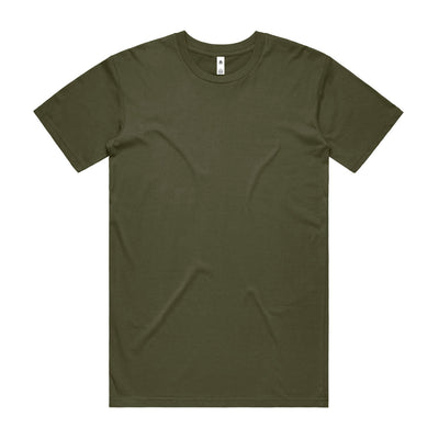 Olive green short-sleeved premium basic tee perfect for comfortable workwear and casual uniforms