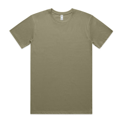 Olive green short-sleeved premium basic tee perfect for comfortable workwear and casual uniforms