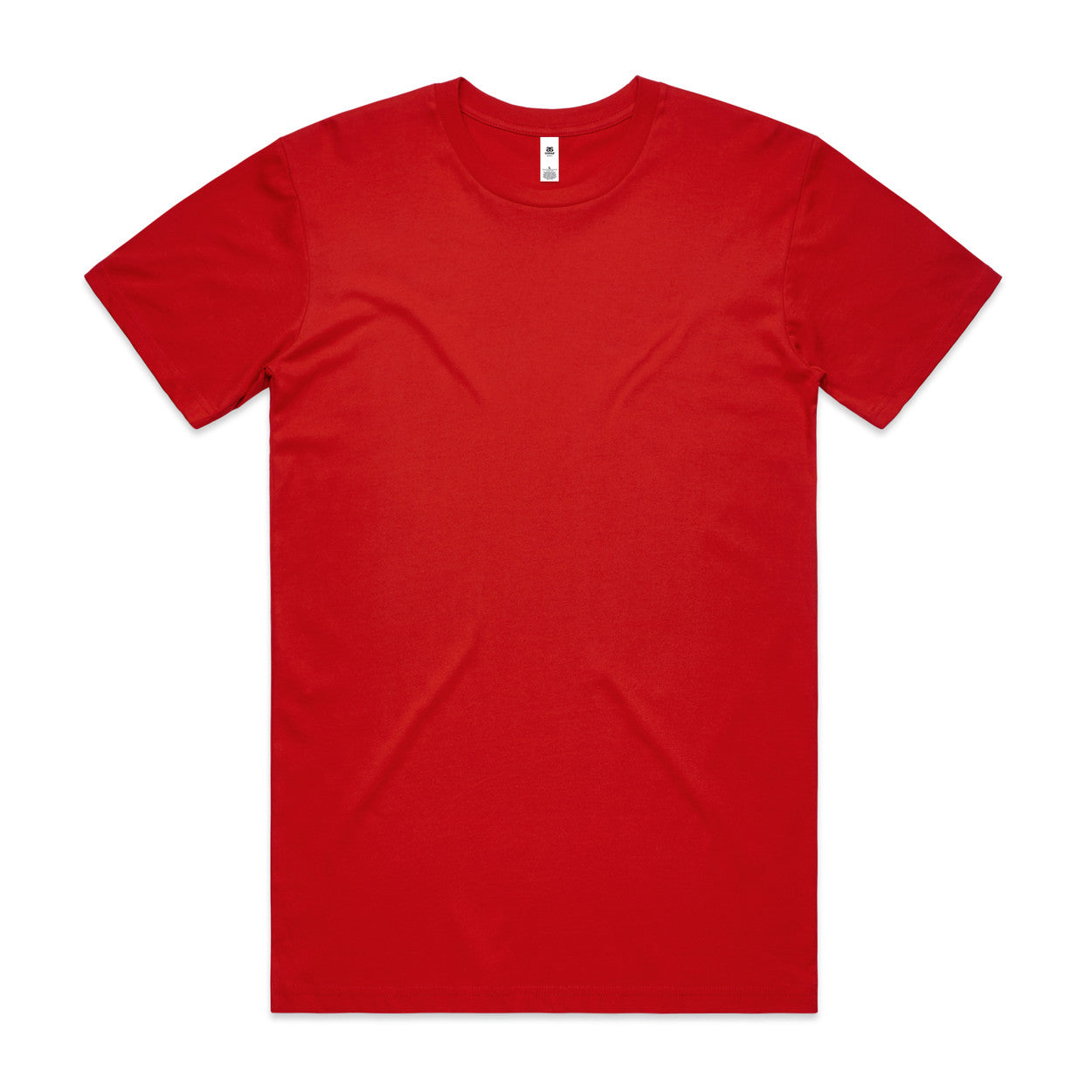 A vibrant red cotton premium basic tee with crew neck and short sleeves ideal for work uniforms and workwear