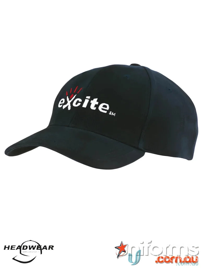 Black baseball cap made from premium brushed heavy cotton for a stylish look