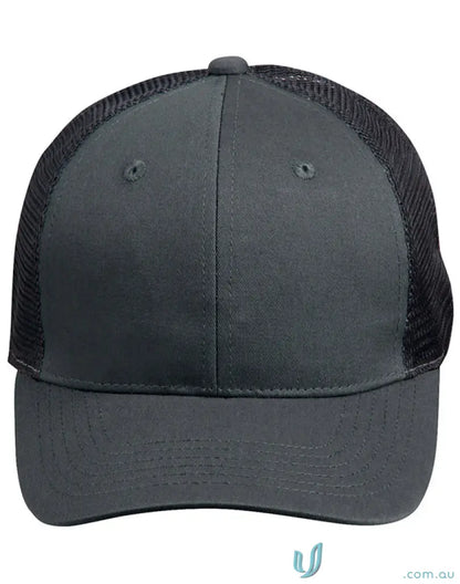 Gray and black cotton trucker cap from Winning Spirit Premium ch89 Premium Cotton collection