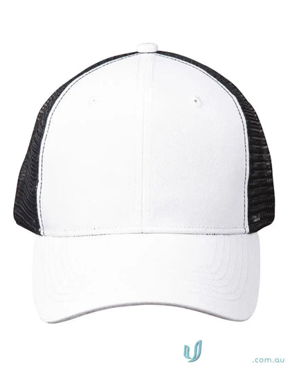 White and black cotton trucker cap from Winning Spirit Premium, style meets comfort