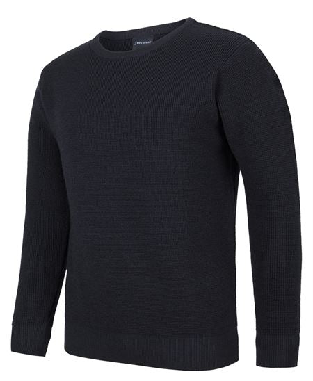 Premium Chunky Crew Neck Jumper for Men - Durable, Waffle Knit, Wool Blend