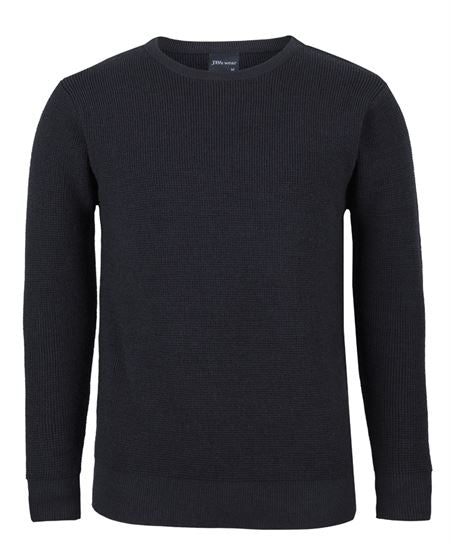 Premium Chunky Crew Neck Jumper for Men - Durable, Waffle Knit, Wool Blend