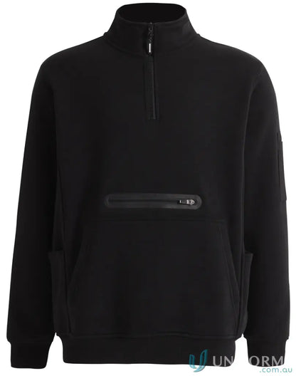 Black quarter-zip sweatshirt made from premium fleece, perfect for handle tough jobs
