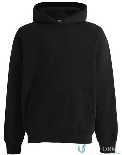 Black hooded fleece hoodie CVC, recycled polyester premium fleece oversized hoodie