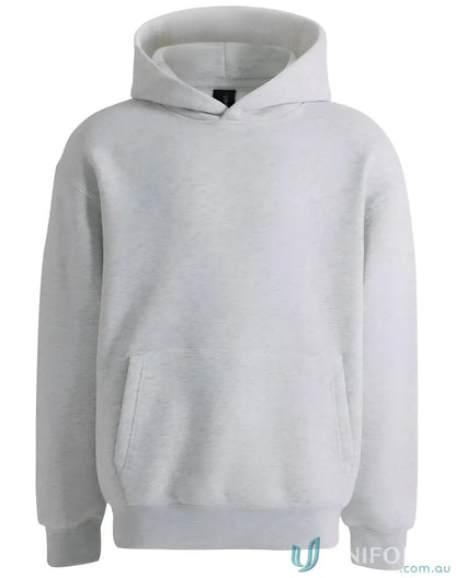 Gray fleece hoodie CVC made from recycled polyester premium fleece, oversized fleece hoodie style