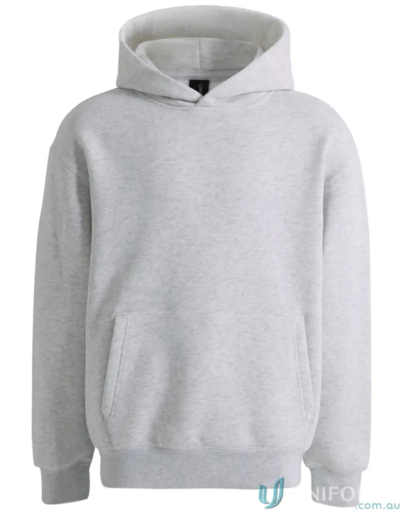 Gray oversized fleece hoodie, comfy hooded sweatshirt for a relaxed look