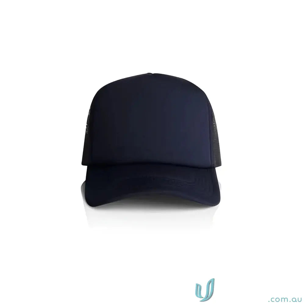 Dark blue Premium Foam Trucker Cap with curved peak and recycled polyester mesh back