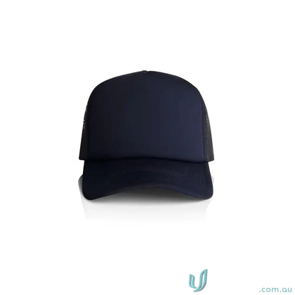 Dark blue Premium Foam Trucker Cap with curved peak and recycled polyester mesh back