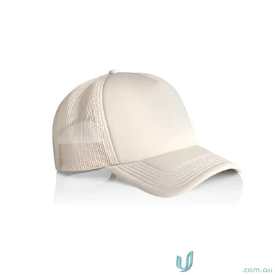 Light-colored Trucker Cap with Curved Peak and Recycled Polyester Mesh Back