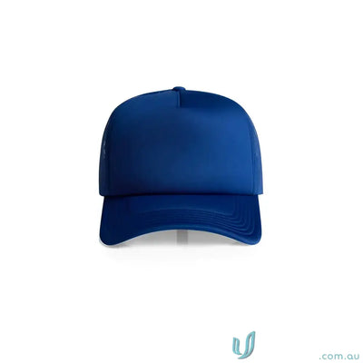 Royal blue mesh-back trucker hat with recycled polyester mesh for a stylish look