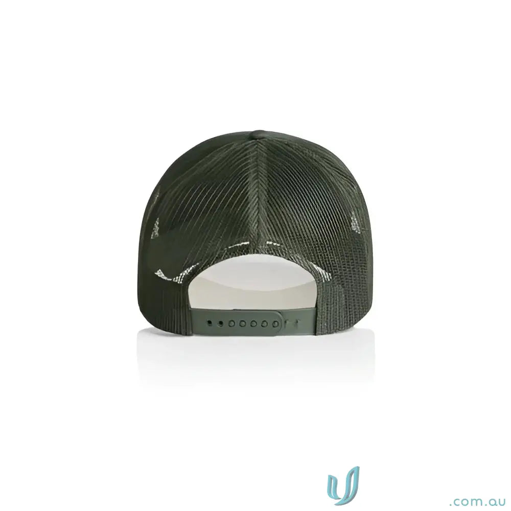 Dark green Premium Foam Trucker Cap with recycled polyester mesh back and adjustable snap closure